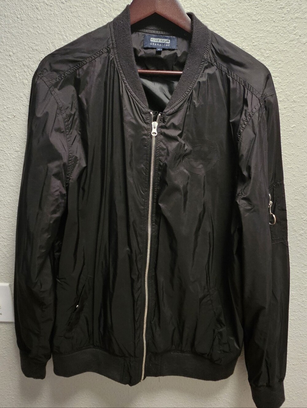 Black Nylon Bomber Jacket